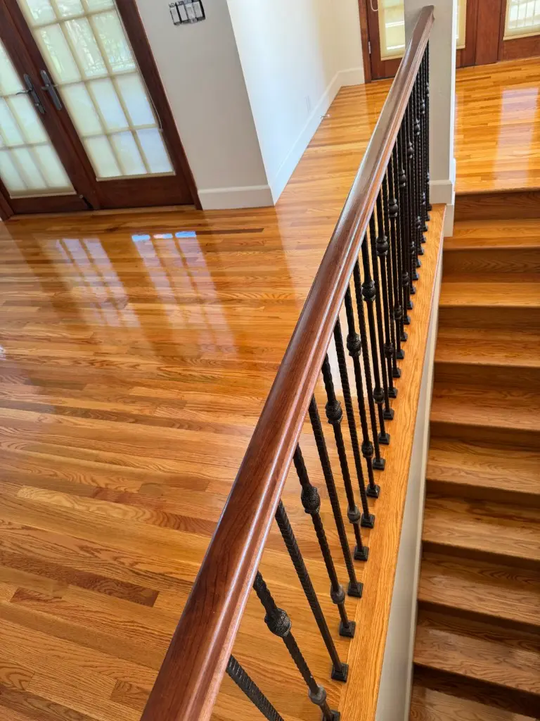 Refinished staircase by Shark Flooring